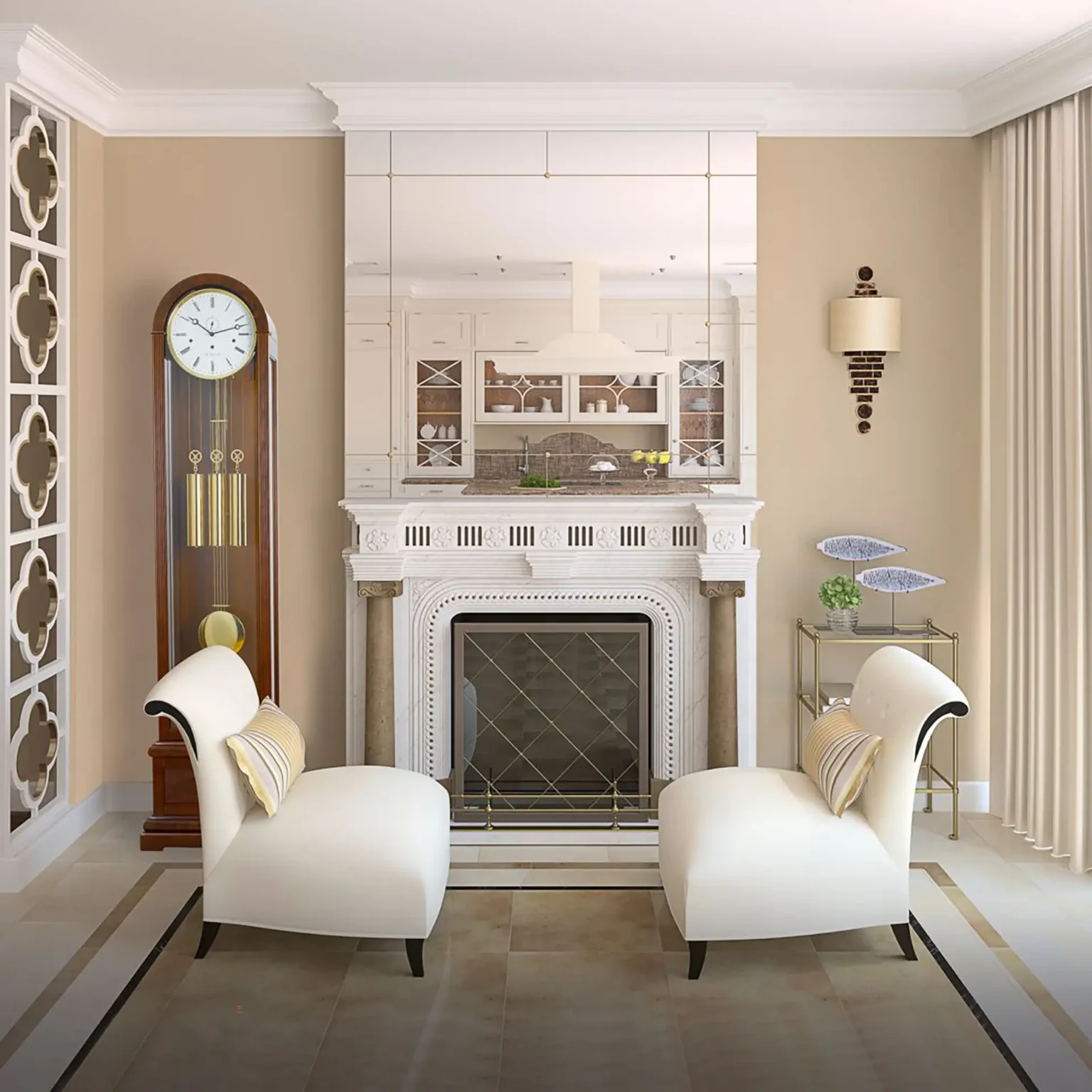 10. Đồng hồ treo tường trang trí phòng khách cao cấp