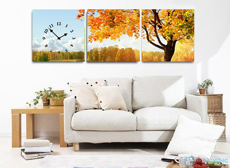 Đồng hồ treo tường gỗ tự nhiên phong thủy