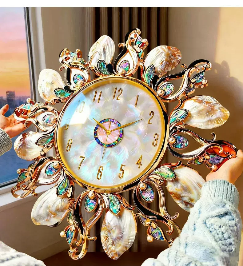 Mua đồng hồ khảm trai đại dương luxury chính hãng cao cấp nâng tầm vẻ đẹp sang trọng cho phòng khách.