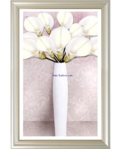 Tranh da 2.5 - S8035 Tranh hiện đại mẫu hoa trắng tinh khôi