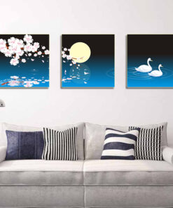 Tranh ghép 3 bức phong cảnh Yên Bình G1012A - KT 50x150cm