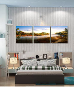 Tranh treo tường ghép 3 bức-G1013 "Sông Đợi"