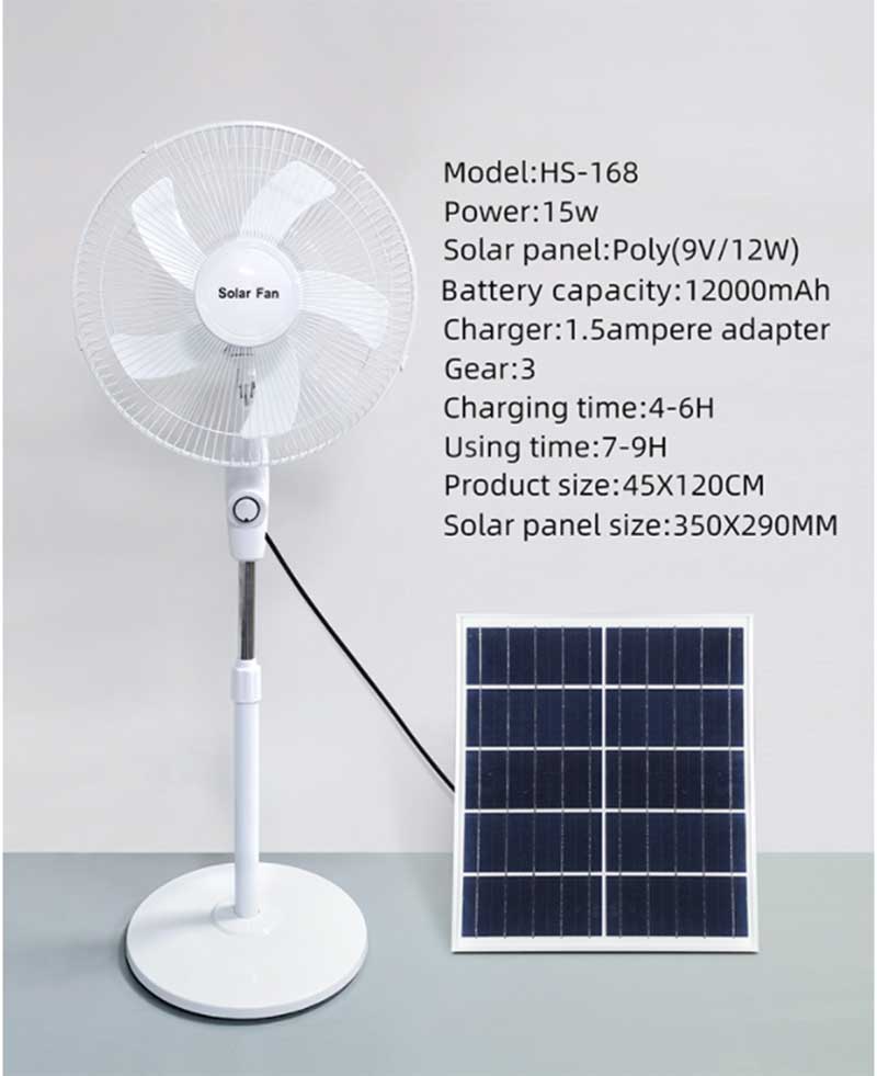 Quạt năng lượng mặt trời QHS-168 Quạt cây White