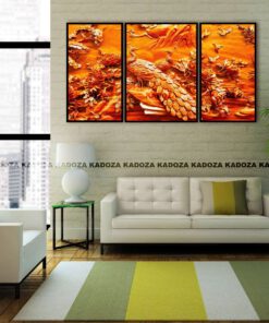 Bộ 3 tranh treo tường KTGC-08 Công điêu khắc