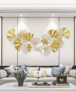 Tranh sắt nghệ thuật KT2243 Lá sen vàng