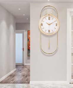 Đồng hồ trang trí K118 Hươu vàng dài