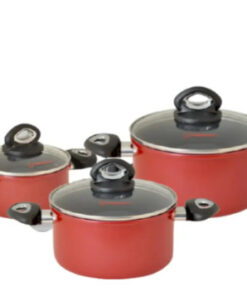 Bộ Nồi Nhôm Chống Dính Nắp Kính Bếp Từ Happy Cook Norway HC-06NLA