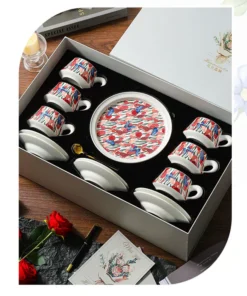 Mua bộ tách trà sứ điền pháp cao cấp Huamisenlin phong cách châu Âu lãng mạn, sang trọng decor phòng khách
