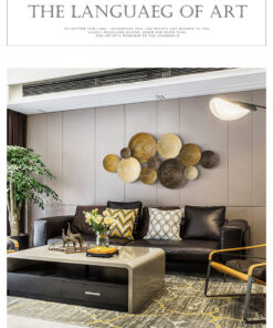 Tranh sắt treo phòng khách hiện đại luxury.