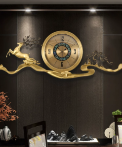 Chiêm ngưỡng mẫu đồng hồ decor phòng khách mạ vàng đính pha lê lộng lẫy